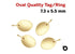 4 Pcs, 14k Gold Filled Oval Quality Tag w/Ring, 7.3 x 5.5 mm, (GF-780)